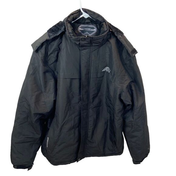 New without Tags Otu Brand Mens Waterproof Ski Jacket with Hood Black Large - Picture 1 of 13